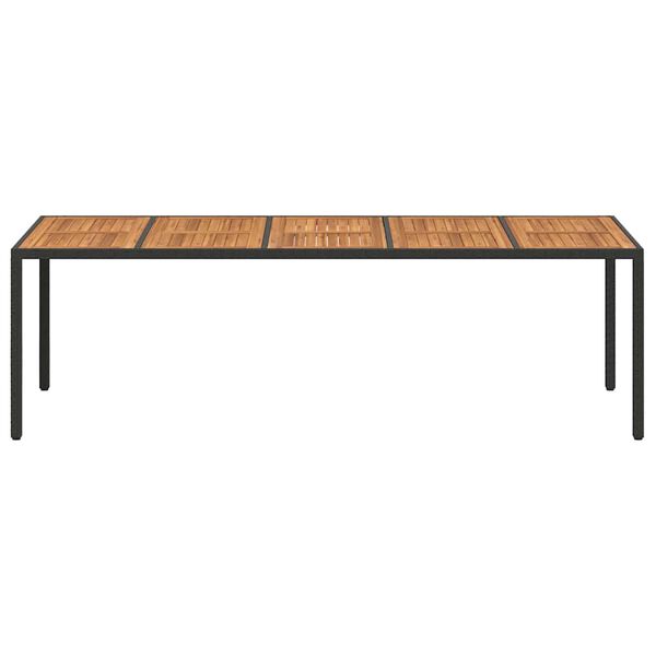 vidaXL Garden Dining Table Black 250 x 100 x 75 cm Poly Rattan