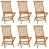 vidaXL Folding Garden Chairs 6 pcs Solid Teak Wood