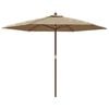 vidaXL Garden Parasol with Wooden Pole Taupe 299x240 cm