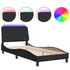 vidaXL Bed Frame with LED without Mattress Black 90x190 cm Velvet