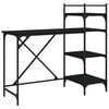 vidaXL Computer Desk with Shelves Black 120x47x109 cm