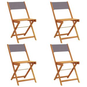 vidaXL Folding Garden Chairs 4 pcs Anthracite Fabric and Solid Wood