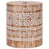vidaXL Parasol Base 23 kg White Washed Solid Wood Cylindrical