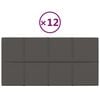 vidaXL Wall Panels 12 pcs Dark Grey 60x30 cm Fabric 2.16 m&sup2;