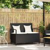 vidaXL Garden Storage Bench with Cushion Black Poly Rattan