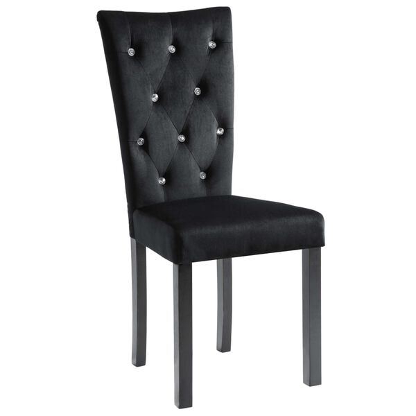 vidaXL Dining Chairs 2 pcs Black Velvet