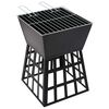 vidaXL 2-in-1 Fire Pit and BBQ 34x34x48 cm Steel