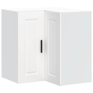 vidaXL Kitchen Wall Corner Cabinet "Porto" White Engineered Wood