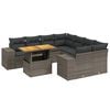 vidaXL 9 Piece Garden Sofa Set with Cushions Grey Poly Rattan