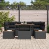 vidaXL Garden Sofa Set with Storage 7 pcs Black Poly rattan
