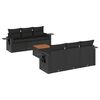 vidaXL 7 Piece Garden Sofa Set with Cushions Black Poly Rattan