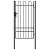vidaXL Fence Gate Boxtel Single Door with Arched Top Steel 1x1.75 m Black