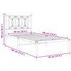 vidaXL Metal Bed Frame without Mattress with Headboard White 90x190cm