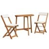 vidaXL Bistro Set with Cushion 3 pcs Oil Natural Solid Acacia Wood