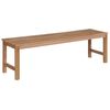 vidaXL Garden Bench with Grey Cushion 150 cm Solid Teak Wood