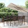 vidaXL 9 Piece Garden Bar Set Brown Poly Rattan