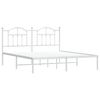 vidaXL Metal Bed Frame without Mattress with Headboard White 180x200cm