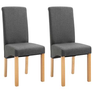 vidaXL Dining Chairs 2 pcs Grey Fabric