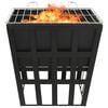 vidaXL 2-in-1 Fire Pit and BBQ 34x34x48 cm Steel