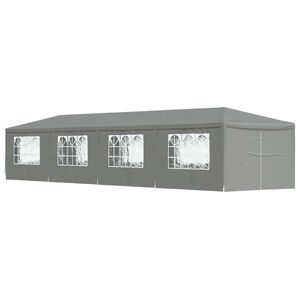 vidaXL Party Tent 1200 x 300 x 255 cm Light Grey PE and Steel