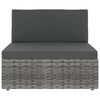 vidaXL Sectional Middle Sofa Poly Rattan Grey