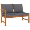 vidaXL 4 Piece Garden Lounge Set with Cushion Solid Acacia Wood