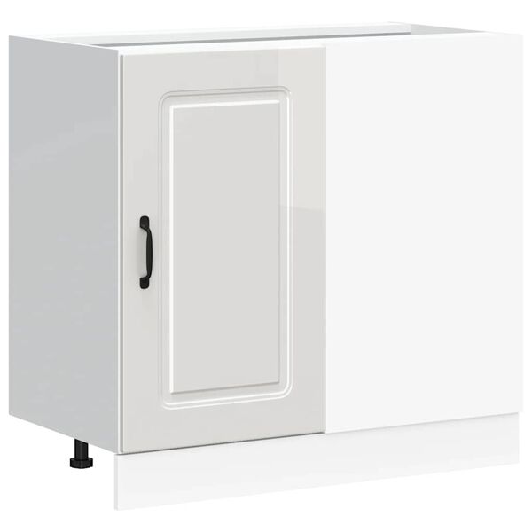 vidaXL Kitchen Base Cabinet "Kalmar" High Gloss White Engineered Wood