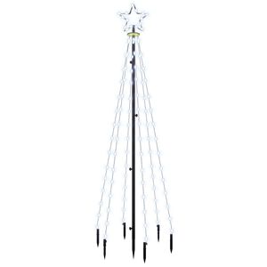 vidaXL Christmas Tree With Spike | Cold White | Powder-coated steel, copper, PVC