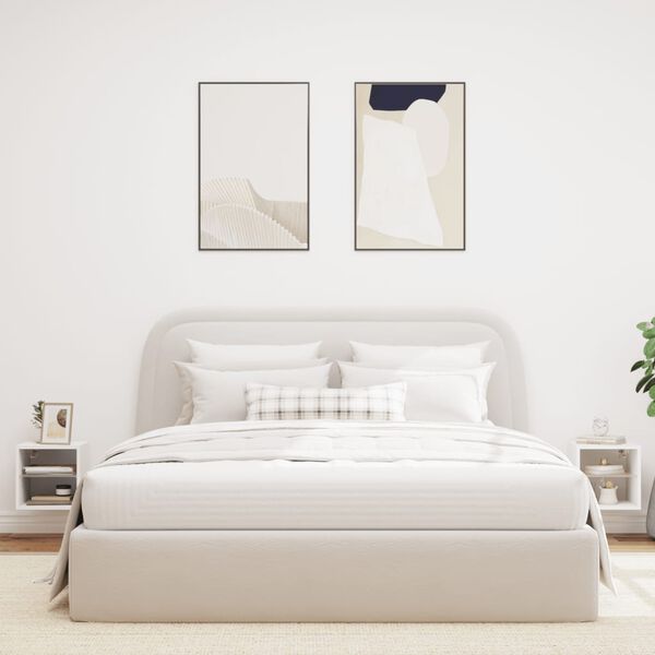 vidaXL TV Wall Cabinets with LED Lights 2 pcs White 30x28.5x30 cm