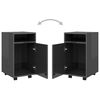 vidaXL Side Cabinet with Wheels High Gloss Grey 33x38x60 cm Engineered Wood