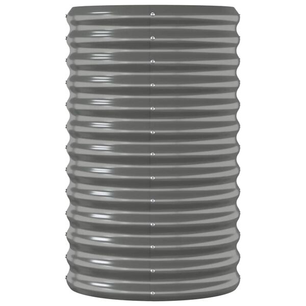 vidaXL Garden Raised Bed Galvanised Steel 114x40x68 cm Grey