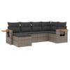vidaXL 6 Piece Garden Sofa Set with Cushions Grey Poly Rattan