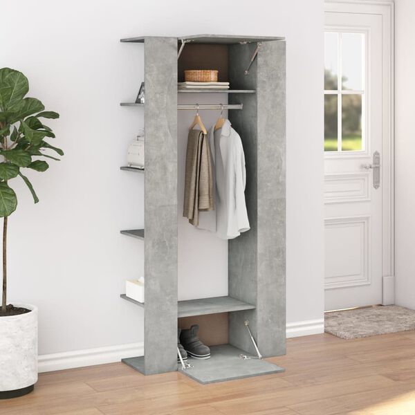 vidaXL Hallway Cabinets 2 pcs Concrete Grey Engineered Wood