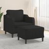 vidaXL Sofa Chair with Footstool Black 60 cm Fabric