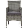 vidaXL 5 Piece Garden Lounge Set With Cushions Poly Rattan Grey