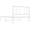 vidaXL Metal Bed Frame without Mattress with Headboard White 90x190cm