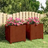 vidaXL Planters with Legs 2 pcs Rusty 40x40x40 cm Corten Steel