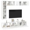 vidaXL 8 Piece TV Cabinet Set White Engineered Wood