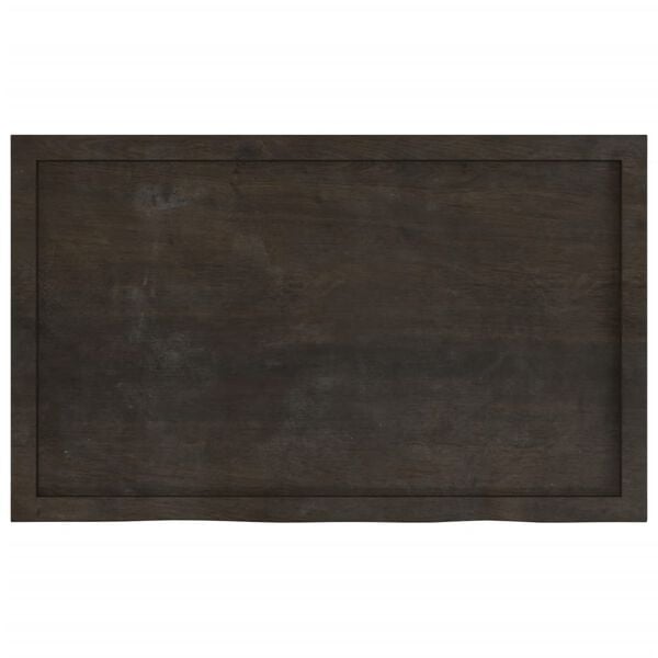 vidaXL Table Top Dark Brown 100x60x(2-4) cm Treated Solid Wood Oak