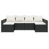 vidaXL 2 Piece Garden Lounge Set with Cushions Black Poly Rattan