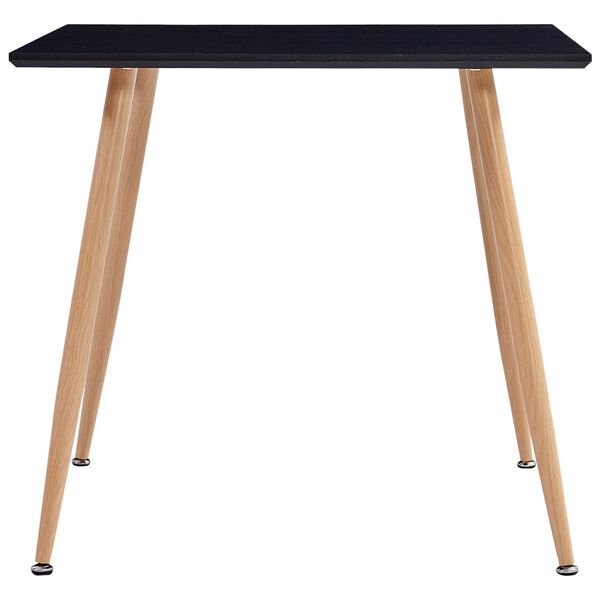 vidaXL Dining Table Black and Oak 80.5x80.5x73 cm MDF