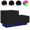 vidaXL Bedside Cabinet with LED Lights Black 70x36x40,5 cm