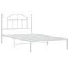 vidaXL Metal Bed Frame without Mattress with Headboard White 107x203cm