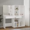 vidaXL LED Dressing Table with 2 Cabinets White Engineered Wood