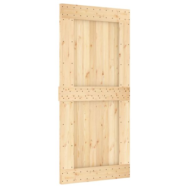 vidaXL Sliding Door with Hardware Set 95x210 cm Solid Wood Pine