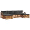 vidaXL Sofa Sets 6 pcs Natural and Anthracite Solid Acacia Wood