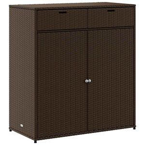 vidaXL Garden Storage Cabinet Brown 105x55x113 cm Poly Rattan