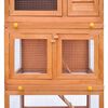 vidaXL Outdoor Rabbit Hutch Wooden Cage 3 Layers