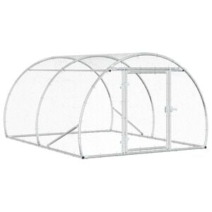 vidaXL Chicken Coop Silver 200 x 150 x 100 cm Galvanised Steel