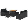 vidaXL Garden Sofa Set 8 pcs Black Poly Rattan